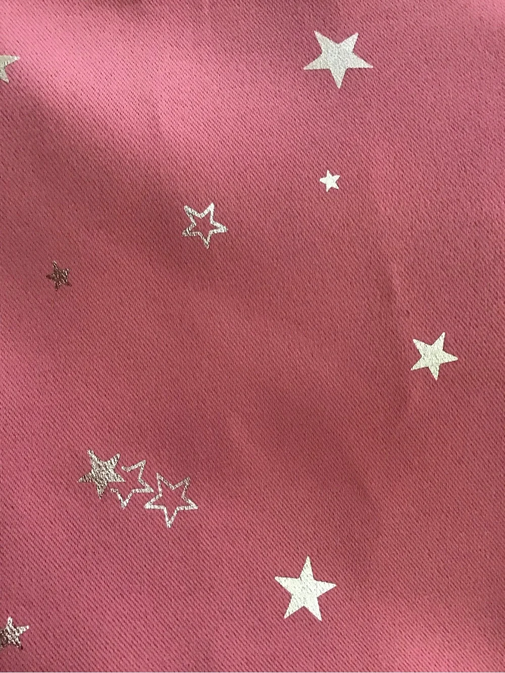 Set of Blush Pink & Silver Foil Stars Celestial Black Out Grommet Curtains
